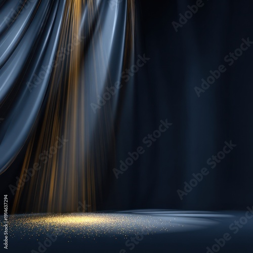 Wallpaper Mural Abstract Dark Fabric with Golden Light Reflections and Sparkling Particles Torontodigital.ca