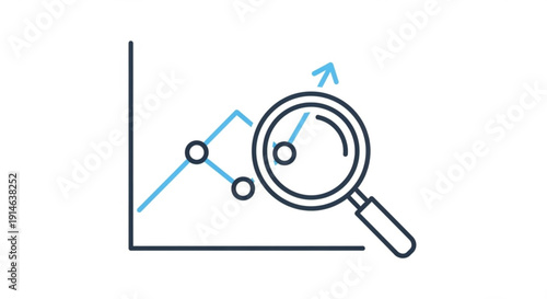 Business analysis and growth concept with magnifying glass on graph chart