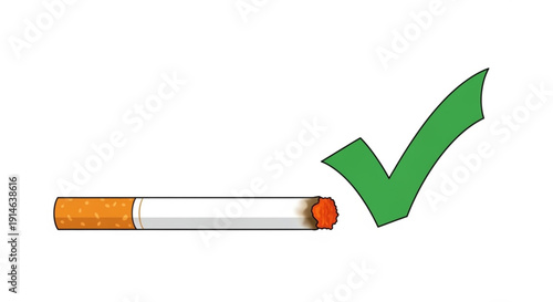 Smoking cessation no cigarettes healthy living green checkmark quitting smoking tobacco free wellness healthy lifestyle smoke free