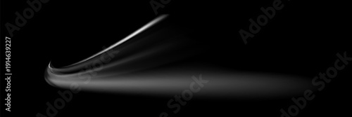 Light trail wave, fire path trace line and effect curve twirl. Neon motion effect. White special effect,speed police line. Road Magic