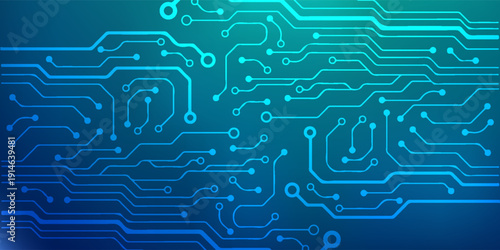 Digital technology banner green blue background concept with technology light effect, abstract tech, innovation future data, internet network, Ai big data, lines dots connection, illustration vector