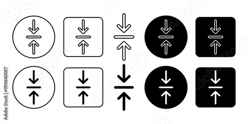 Compress File Line Icon Minimal Outline Collection for Storage Tools