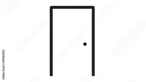 Minimalist doorway frame isolated on white background highlighting stark architecture and clean geometric lines.