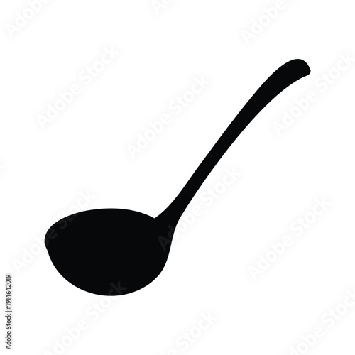 A sleek and modern spoon silhouette vector illustration for kitchenware design, ladle silhouette vector illustration