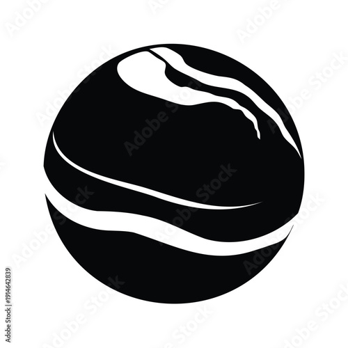 Minimalist representation of a planet swirling patterns, silhouette vector illustration, marble set silhouette vector illustration