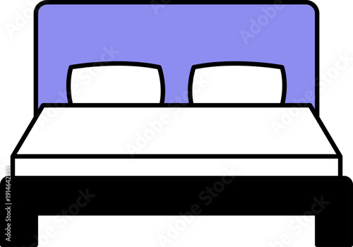 Travel and hospitality icon set with navigation map pin and bed