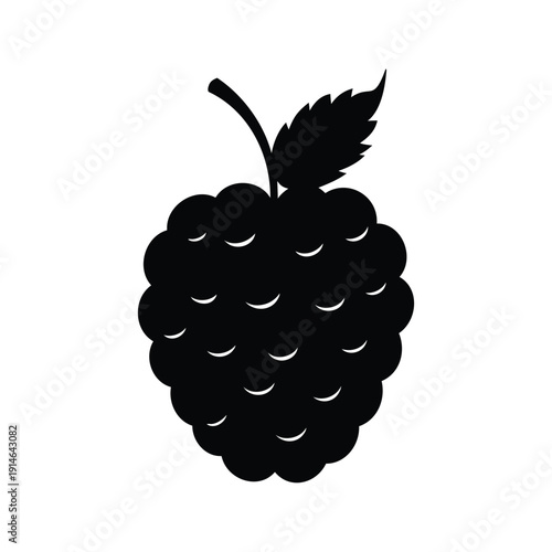 Black and white blackberry leaves silhouette vector illustration for graphic design, mulberry silhouette vector illustration