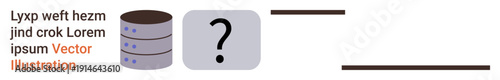 Data management, database troubleshooting, query resolution, information storage, tech support, question analysis. Icon shows a database icon with a question mark symbol. Database troubleshooting