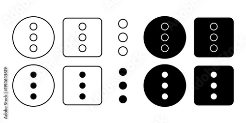 Dot Menu Vertical Line Icon Minimal Outline Collection for Navigation and Interface Controls