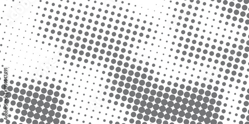 Abstract halftone black and white. The pattern of dots of ink gradient