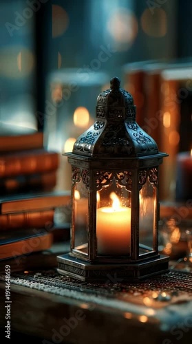 Warm Lantern Glow Illumination Interior Decor 4k video