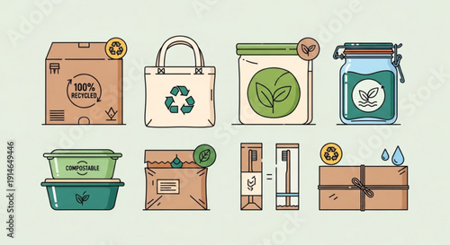 Eco friendly packaging and products for sustainable living zero waste recyclable materials and environmentally conscious consumerism