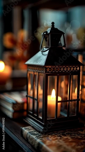 Peaceful Night With Cozy Lantern Light 4K video