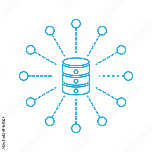 Database network connection icon vector illustration isolated on white background.