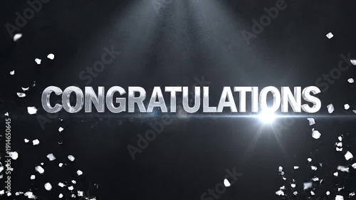 Congratulations text effect on elegant dark charcoal background with subtle spotlight effect