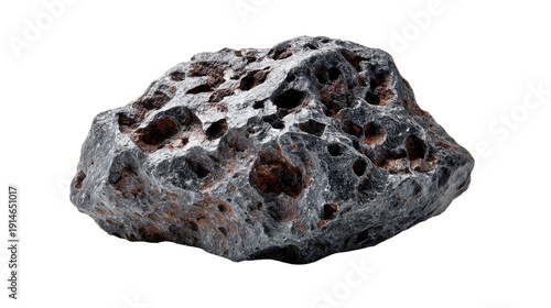 Meteorite: A rugged, textured meteorite rests, showcasing a striking display of geological marvels and cosmic history. 