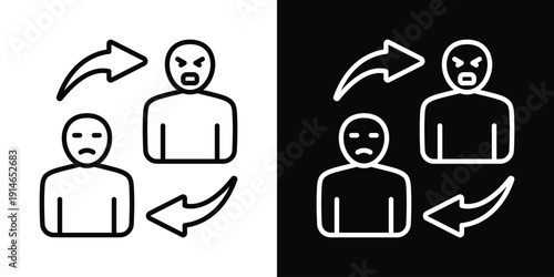Insult Exchange Icon White And Black Background Style