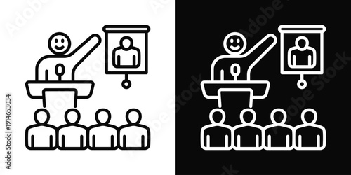 Mocking Speech Icon White And Black Background Style