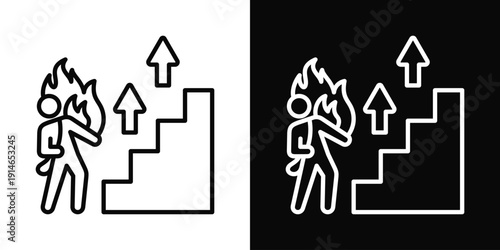 Verbal Escalation Icon White And Black Background Style