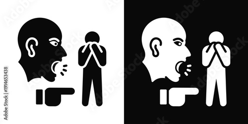 Screaming Icon White And Black Background Style