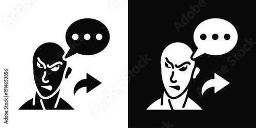 Sarcastic Reply Icon White And Black Background Style