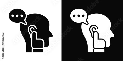 Ignored Voice Icon White And Black Background Style