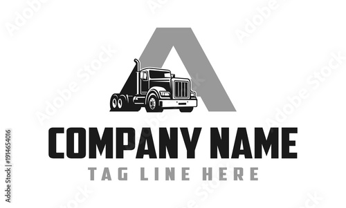 Letter A Truck logo vector 