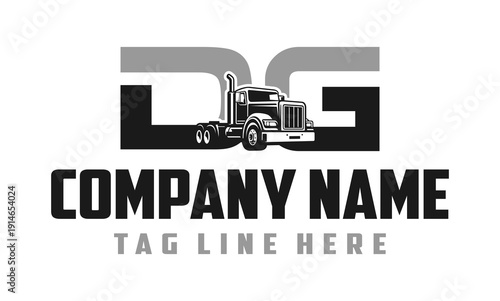 Letter DG Truck logo vector 