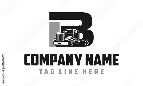 Letter B Truck logo vector 