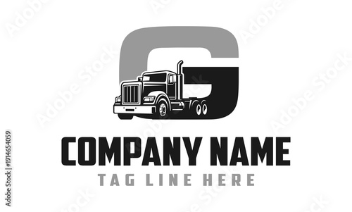 Letter G Truck logo vector 