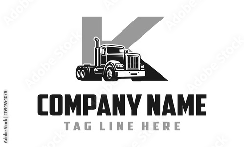 Letter K Truck logo vector 