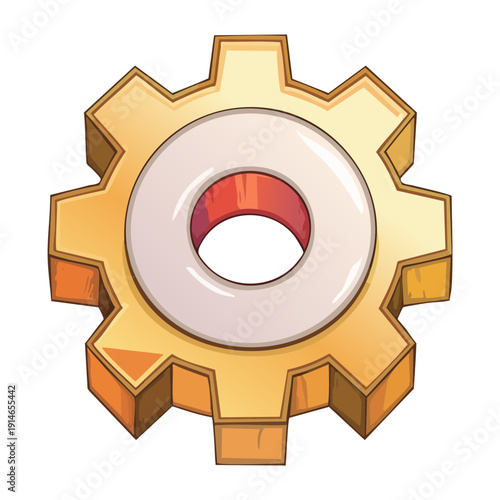 Simple gear icon for system configuration and industrial maintenance menu Graphic Asset