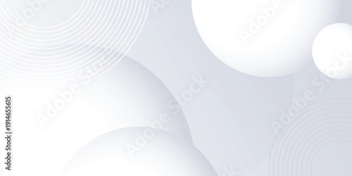 White geometric abstract background overlap layer on bright space with lines effect decoration. Modern graphic design element circles style concept for banner.