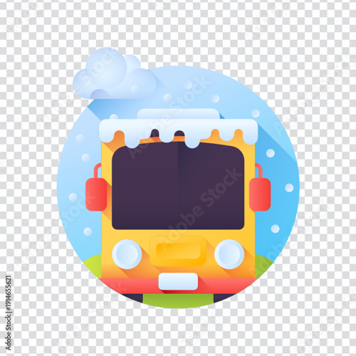 A detailed vector illustration of a bus for transportation and travel themes