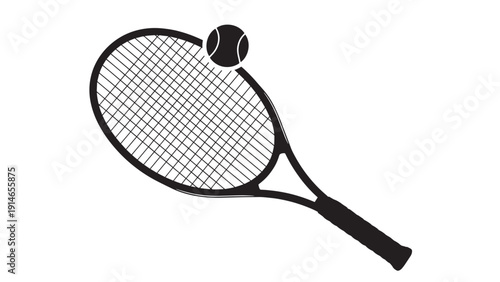 Closeup of a tennis racket ready for play on the court.