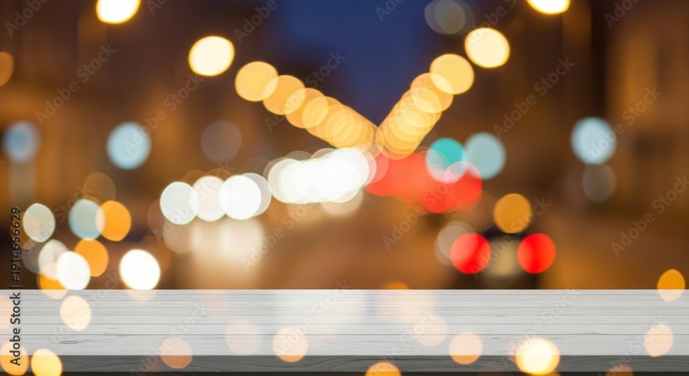 custom made wallpaper toronto digitalAbstract City Lights Bokeh Background with Blurred Warm Glow and Table Surface
