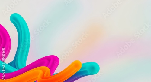 Wallpaper Mural Abstract Colorful Fluid Shapes on a Soft Gradient Background Torontodigital.ca