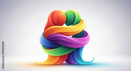 Wallpaper Mural Abstract Colorful Figures in Loving Embrace Symbolizing Unity and Connection Torontodigital.ca