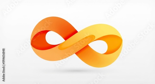 Wallpaper Mural Abstract Orange and Yellow Infinity Symbol on White Background Torontodigital.ca