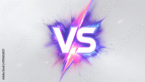 Minimalist White VS Text Logo – Bold Versus Icon for Comparison Graphics