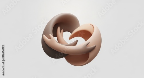 Wallpaper Mural Abstract Sculpture of Two Embracing Figures Symbolizing Connection and Unity Torontodigital.ca