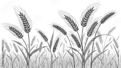 Elegant wheat stalks swaying gently in the breeze