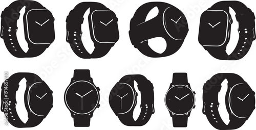 Collection of various smartwatch designs and styles on display