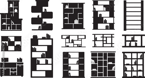 Various black and white architectural floor plan designs collection