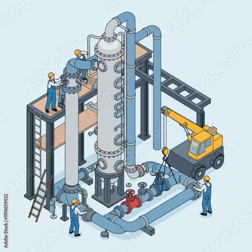 Industrial Equipment Maintenance and Operation Scene.