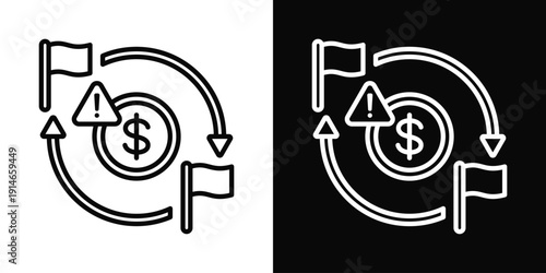 Trade Sanction Icon White And Black Background Style