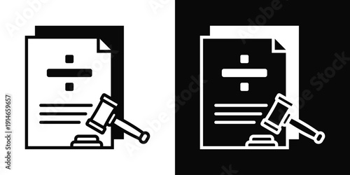 Legislative Block Icon White And Black Background Style