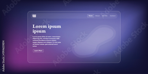 Elegant Website Interface: A modern and sleek website interface design, showcasing a minimalist layout with transparent glass effect. Evoking a sense of innovation and digital modernity.
