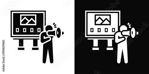 Message Control Icon White And Black Background Style