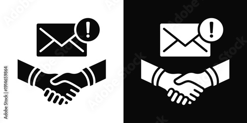 Power Deal Icon White And Black Background Style